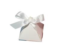 DHYUACN Bomboniera Nuziale Scatola di Caramelle Bianca Triangolare for bomboniere e cioccolatini for Gli Ospiti, omaggi, Articoli for Feste(A,50PCS_7.5X7.5X7.5CM)