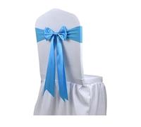 DHYUACN Nastro per Sedia Matrimonio 25 Pezzi di Nastri for coprisedia in Raso e Spandex, for Feste, Banchetti, Decorazioni for Matrimoni, Fasce for sedie con Fiocco Nodo(Lake Blue)