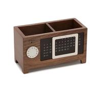 DHYUACN Portapenne Stationery Control Wooden Multifunctional Box Organizer Holder Remote Storage Pen Pencil Desktop Calendar Creative Portamatite(Color1)