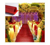 DHYUACN Runner Per Corridoio Per Cerimonia Di Nozze 10 m decorazione di nozze tappeto perlescente lucido corridoio corridore stazione T for passerella for il layout del sito della scena festa(Red,1M)