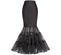 DHYUACN Sottoveste Trombetta da Sposa Sottoveste A Sirena A 3 Strati da Donna, Sottogonna A Coda di Pesce, Crinolina Senza Cerchio, Lunghezza del Pavimento, A Tromba for Abito Sposa