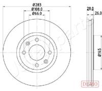 DI-0627C Disco freno PEUGEOT 406 (8B)PREZZO SINGOLO Japanparts