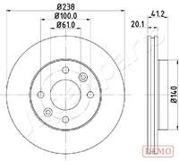 DI-0708C Disco freno RE. CLIO I-KUBISTAR(PREZ.SINGOLO) Japanparts