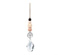 di 10 centimetri Quartz Rainbow Maker | Il quarzo sfaccettato da 38 mm crea arcobaleni, design con perline di legno, simpatia con biglietto di auguri