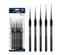 Di 5 pennelli artistici con corpo in plastica, nero cielo notte oran | Corpo in plastica con setole in nylon per disegno di precisione, lavori dettagliati, ceramica, nail art, colori assortiti