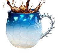 Di A Onde,414 ml Tazze per Bevande Soffiate a Mano,Costiera Per Cioccolata Calda | per Succo Latte Studio Insegnanti Studenti Ufficio Ristorante Cucina Hotel Compleanno