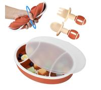 Di Alimentazione In Silicone Per Bambini - Diviso A Forma Di Rugby Con Una Forte Base Di Aspirazione, Ideale Per I Bambini E Allenamenti Per I Pasti, Senza BPA, Lavabile In Lavastoviglie
