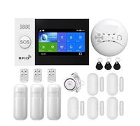Di Allarme Intelligente Sicurezza Domestica 4G GSM Pannello Touch Screen Hub Kit Wireless Con Fotocamera Sensore Di Movimento Sirena Solare per Ville e Magazzini(WIFI 4G Package F)