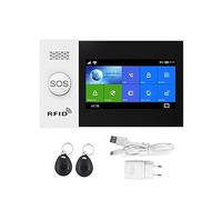Di Allarme Intelligente Sicurezza Domestica 4G GSM Pannello Touch Screen Hub Kit Wireless Con Fotocamera Sensore Di Movimento Sirena Solare per Ville e Magazzini(WIFI 4G Package A)