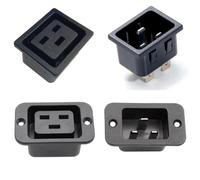 Di alta qualità Nero 16A 250V IEC-C19/C20 universale Montaggio A Pannello adattatore presa del connettore PDU/UPS Presa di corrente industriale