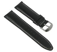 Di alta qualità orologio da polso bracciale in pelle Nastro 22 mm Nero con cuciture a contrasto, adatto a Timex The Water Bury Chrono Tw2P64900 Tw2P64800