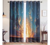 di alta qualità tessuto pesante Budget sensibile Tende Oscuranti Giallo Cieli stellati nuvole strade 175 x 280cm