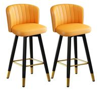 di Altezza contropiede a 360º Sgabello Bar Imbottito con sgabelli da banco Posteriore per Le Isole della Cucina, (Arancione, 55 cm)