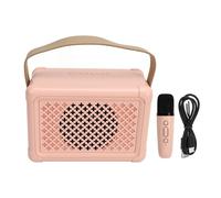 di altoparlanti karaoke portatile Mini altoparlante Bluetooth carino con microfono per feste all'aperto in casa ABS in pelle 13x9x7 cm (Rosa)
