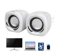 di altoparlanti stereo alimentato tramite USB: doppio set compatto, mini barra audio portatile con connessione | Dispositivo audio trasparente per laptop, tablet, computer desktop, smartphone,