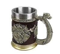 di birra vichinga - di birra vichinga medievale - Caraffa nordica fatta a mano - boccale di birra in acciaio inossidabile - decorazione rustica per bar - di birra nordica per