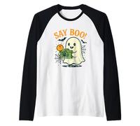 Dì Boo Ghost con la Fotocamera Maglia con Maniche Raglan
