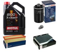 Di Bosch Controllo Set 5L Motul 8100 x-Pulire+5W-30 per Audi VW A3 1.8