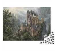 di Burg EltzPuzzle Classico 1000 Pezzi Cartone Riciclato Alta Qualità Fortezza tedesco Relax Mentale Anziani, Attività Indoor, Regalo Compleanno 38x26cm/1000pcs