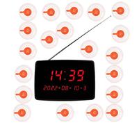 di Chiamata Wireless, Cercapersone Paziente con 20 Pulsanti di Chiamata Impermeabili e Ricevitore Display 1PC per Ristorante, Clinica, Casa di Cura, Fabbriche di Badanti(Spina UE)