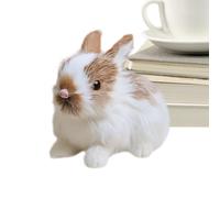 di coniglio finto - Bunny simulazione 22g, conigli gravi peluche, figurine di animali di peluche portatili realistici | Piccola statua di coniglio artificiale per la piattaforma domestica espos