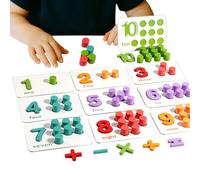 di conteggio - 23 x 16,5 cm, set di apprendimento matematico, giocattolo numerico in legno, set di cilindri educativi | educativo per l'asilo con homeschool, aule e calcolo precoce