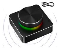 di controllo del volume wireless - ABS metallo 6x6x2,8 cm | Controller del volume audio | volumi del computer | RGB sette modalità di illuminazione pulsante altoparlante per feste
