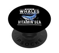 Di cosa hanno bisogno le balene per rimanere in salute? Vitaminsea Marine PopSockets PopGrip Adesivo