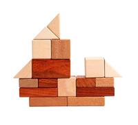 di costruzione in legno - 17x17x3,3 cm set di edifici classici, giocattolo di apprendimento creativo, pezzi di legno sicuri incoraggianti l'abilità di coordinamento 'immaginazione | Cresci