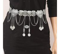 di danza del ventre con catena in con nappe per ragazze danzanti indiane