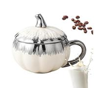 di, di Halloween carina da caffè in ceramica, a forma di con coperchio e cucchiaio, da caffè per zuppa di latte per adulti bambini donne