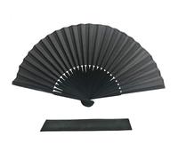 Di FANSOF.FAN mano pieghevole ventilatore, tessuto di seta nero bambù costole mano Held ventilatore cinese con un sacchetto palmare matrimonio partito favore insegnanti regalo