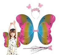 di fata per bambini - Tessuto da 18,9 pollici | Set costumi da farfalla, da vestire, bacchetta , abito da festa cosplay per ragazze, gioco di ruolo al festival con cerchietto per c