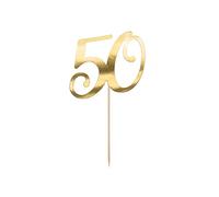 PartyDeco Decorazione per torta Di&Gi sagomata 20,5 cm - oro - 50