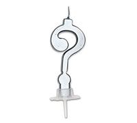 Di&Gi Candelina per Torta Italic Punto Interrogativo Cm. 7 - Argento Silver Metal