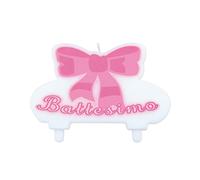 Di&Gi Candelina per Torta Sagomata Battesimo Rosa Cm. 13x8