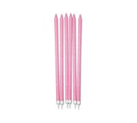 Di&Gi Candeline per Torta Lunghe Cm. 15 Glitterate Rosa - Blister 12 Pezzi