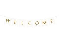 PartyDeco Festone Banner Welcome Bianco 15x95 cm