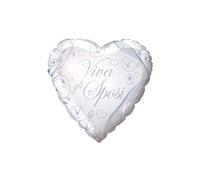 Di&Gi Palloncino Mylar 18" Cm. 45 - Cuore Viva Gli Sposi