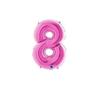 Di&Gi Palloncino Mylar Super Shape Numero Cm. 100 - Fuxia - N. 8