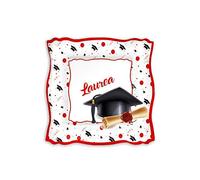Di&Gi Piatti Carta Quadrati Cm. 19x19 Laurea - Confezione 8 Pezzi