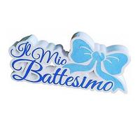 Di&Gi Scritta Polistirolo Sagomata Il Mio Battesimo Celeste Cm. 19x40x4