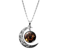 Di gioielli metà per le donne luna dodici ciondolo collana regali di compleanno per le donne segni di compleanno collane e ciondoli Collane Segno Zodiacale (G, One Size)