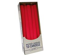 Cereria Di Giorgio - Candele coniche diam. 2,2 cm h. 25 cm 10 pezzi - Rosso - rosso paraffina 5621314