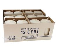 Cereria di Giorgio Candele diametro 4 cm altezza 7 - Bianco - Confezione da 12 pezzi