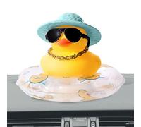 di Gomma per il cruscotto in auto: Ornamenti e per auto Funny | Fornito con Mini Anello da nuoto, Cappello da sole, Occhiali da sole e Collana come decorazione