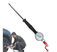 di gonfiaggio per pneumatici - Adattatore per ugello aria con manometro 0-220 Psi con valvola di gonfiaggio rapido, tubo in metallo resistente, design con impugnatura portatile | Strumento di gon