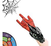 di Guanto da Lanciatore Web Shooter avvolgimento Automatico Corda 9.4ft Lanciatore Corda Ricaricatore Elettrico Take-up Superhero Role-Play (Nero)