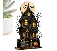 di Halloween per la scrivania fatta a mano con blocco di casa infestata