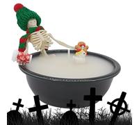 Di Halloween,Scheletro Nella Vasca Candela di Cera di Soia - Decorazioni Impermeabili Vintage Per Festività, Ornamenti Per Camera Tavolo